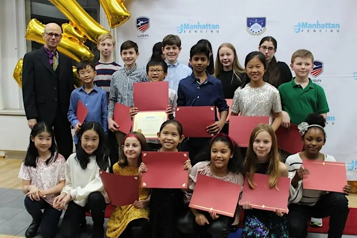 Youth fencing class