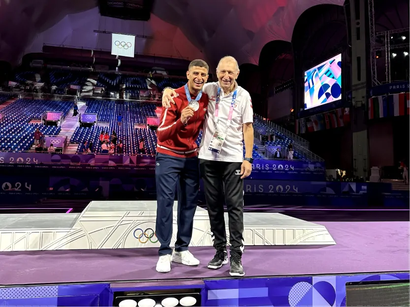 Fares Ferjani with Maestro Yury Gelman at the Paris venue